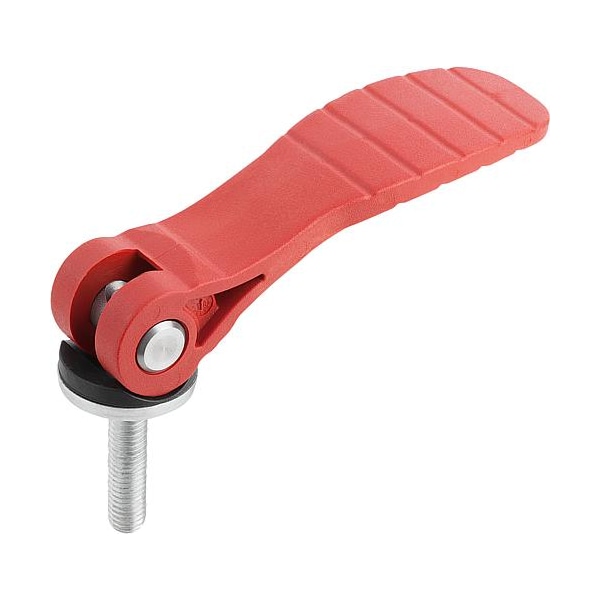 Cam Lever with plastic handle ext. thread, steel or stainless, inch